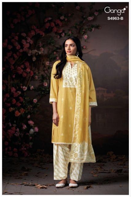 Ganga ivania 4963 manufacturer and wholesaler of dress material from ludhiana